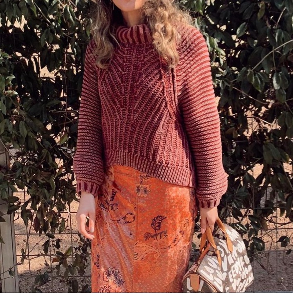 Free People sweater oversized purple